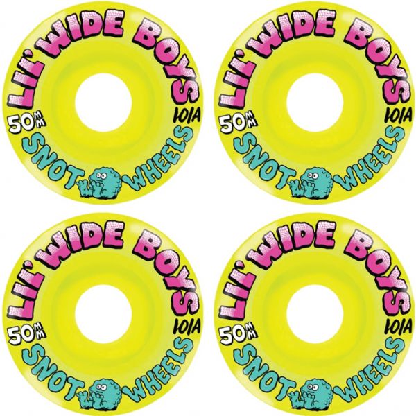 Snot Wheel Co. Lil Wide Boys Yellow Skateboard Wheels - 50mm 101a (Set of 4)