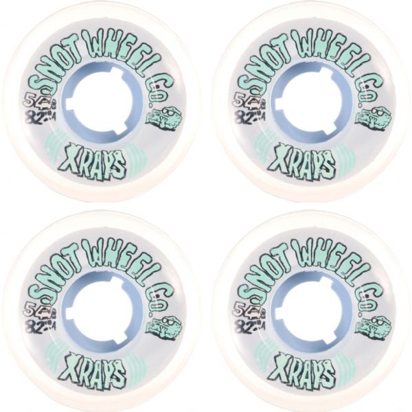 Snot Wheel Co. X-Rays Clear / Ice Blue Skateboard Wheels - 54mm 82a (Set of 4)