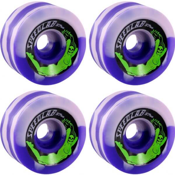 Speedlab Wheels Bombshells Purple / White Swirl Skateboard Wheels - 57mm  99a (Set of 4)